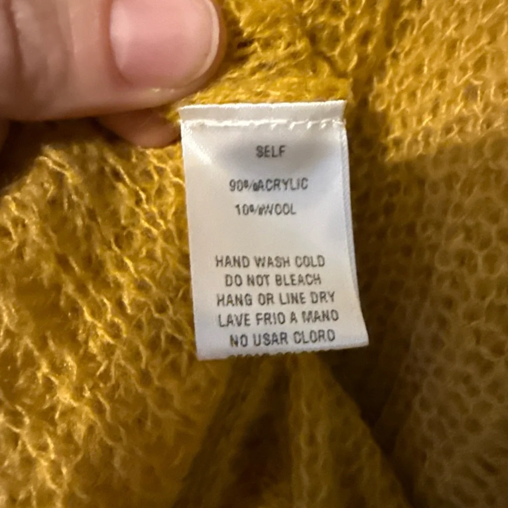 Elegant Sun Burnt Yellow V-Neck Sweater for Women - Picture 7 of 7